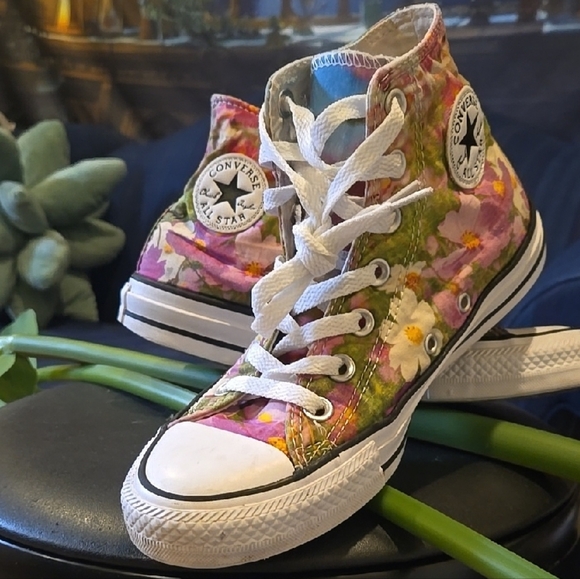 Floral Converse High-Top Sneakers - Picture 1 of 9